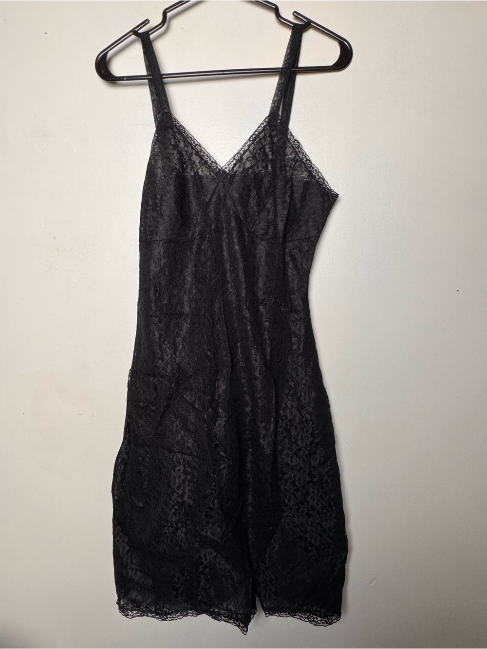 Black lace sheer slip dress size-M